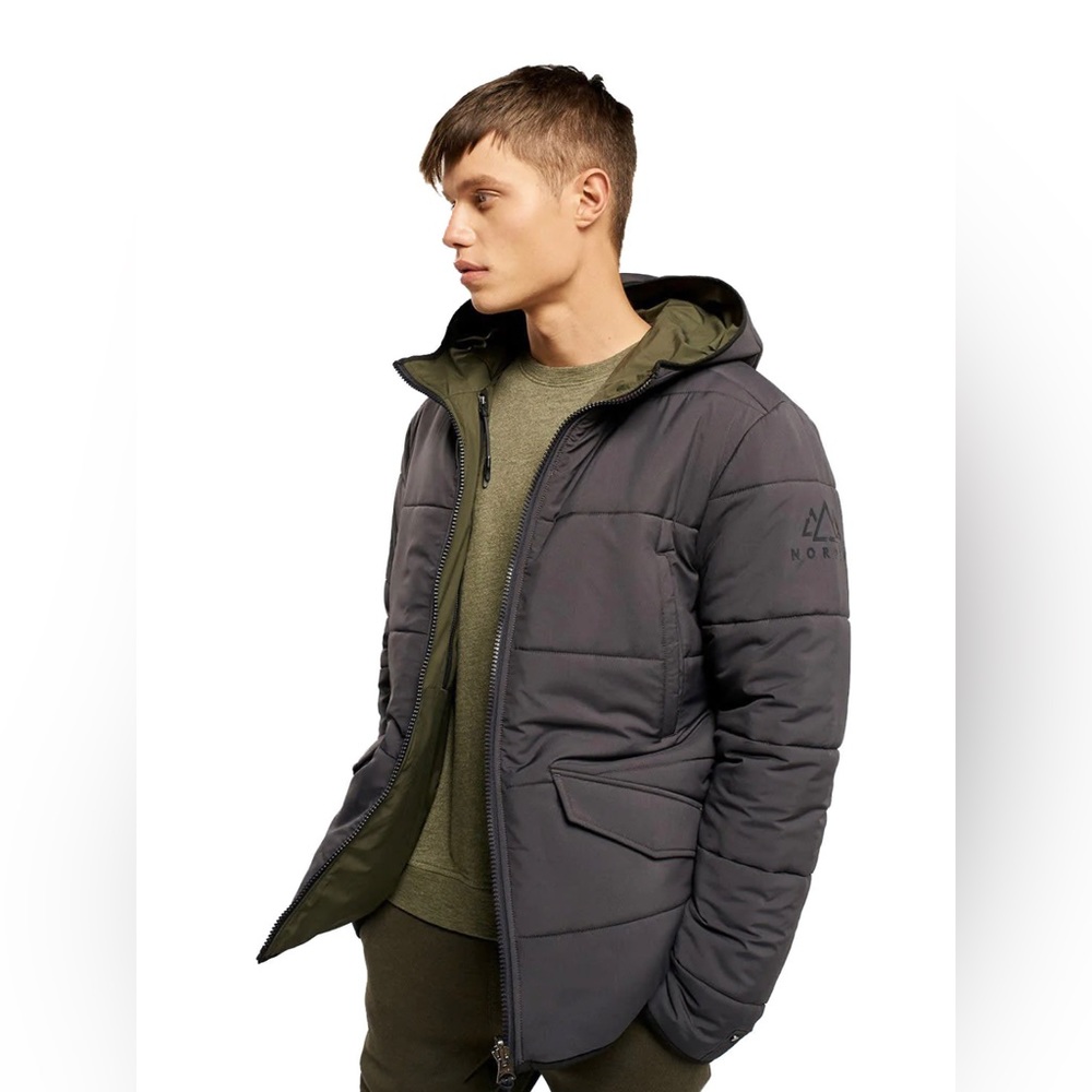 NWT - NORDEN JENSEN STRETCH REVERSIBLE HOODED JACKET- MEN'S MEDIUM - VEGAN